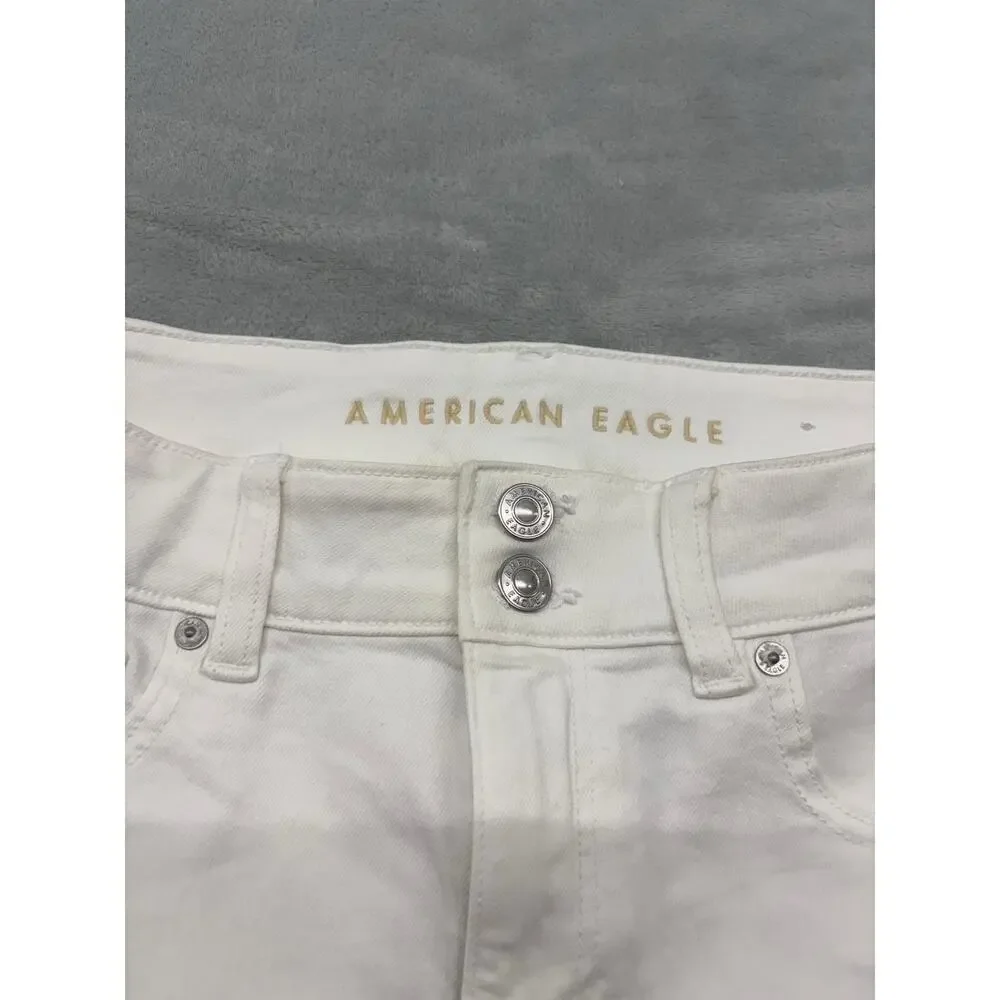 American Eagle Next Level Stretch White Cuff Shorts - Size 10
